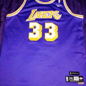 Reebok Purple and Yellow Lakers Jersey